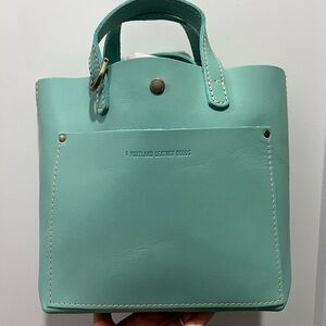 🍃Mint Mini Crossbody Tote - Portland Leather